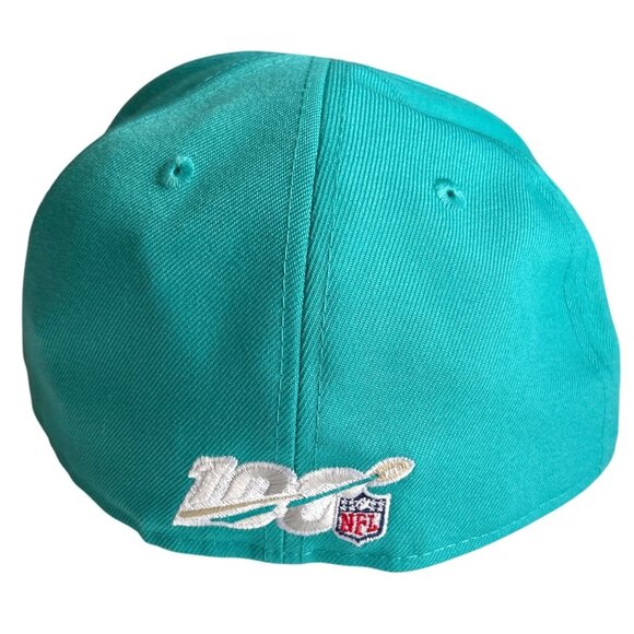 Super Bowl LIV Miami Cap Metallic Silver  Teal Embroidered Logos NFL 100th Anniv - Picture 4 of 8